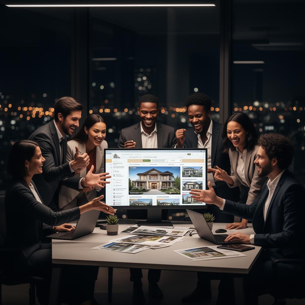 Real estate team working together